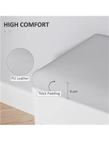 HOMCOM Shoes Cabinet Bench Hidden Storage Padded Seat Organiser Footwear Rack Hallway Cream White