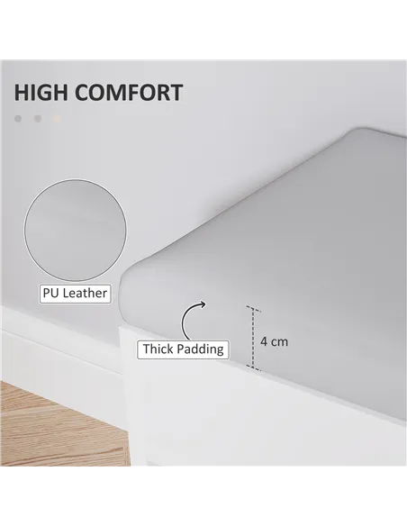 HOMCOM Shoes Cabinet Bench Hidden Storage Padded Seat Organiser Footwear Rack Hallway Cream White