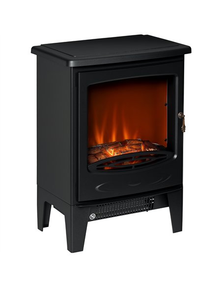 HOMCOM Electric Fireplace Stove, Free standing Fireplace Heater with Realistic LED Flame Effect, Overheat Safety Protection, 900