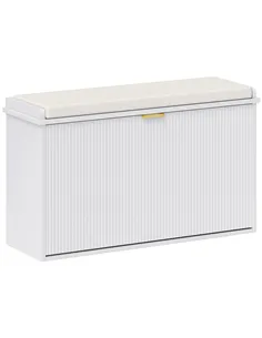 HOMCOM Elegant Eight Shoe Bench, with Top Seat - White