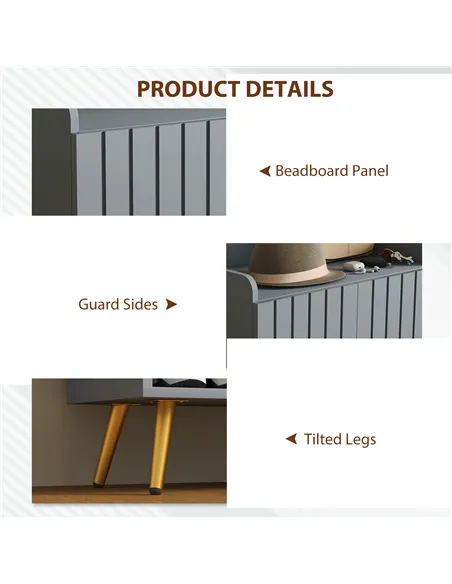 HOMCOM Modern Shoe Cabinet with 2 Doors, Open Shelf and Adjustable Shelves, 15 Pair Hallway Shoe Cupboard, Entryway Storage Unit