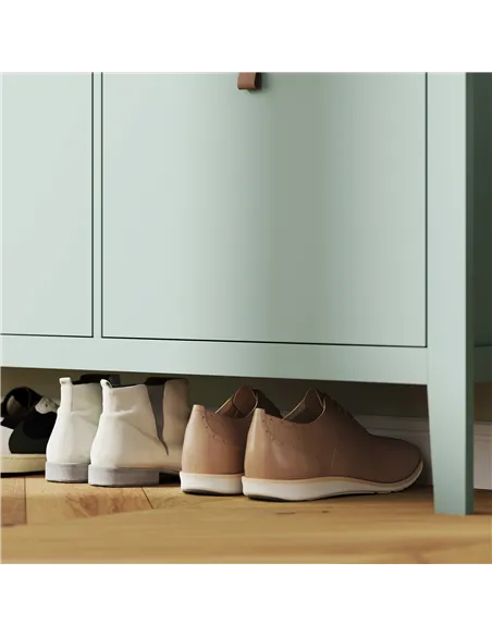 HOMCOM Modern Four-Drawer Shoe Cabinet - Green