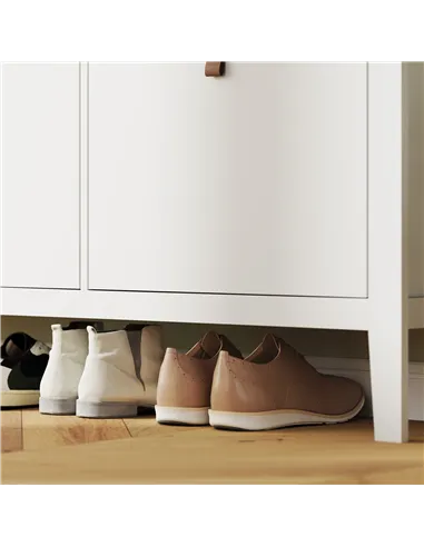 HOMCOM Modern Four-Drawer Shoe Cabinet - White