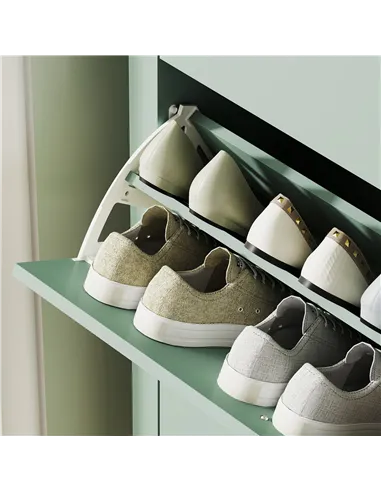 HOMCOM Modern Three-Drawer Shoe Cabinet - Green