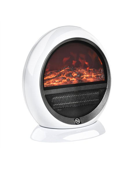 HOMCOM Freestanding Electric Fireplace Indoor Space Table Top Heater with Realistic Flame Effect, Rotatable Head, Overheating Pr