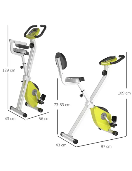 HOMCOM Folding Exercise Bike, Fitness Bicycle Indoor Trainer, 8-Level Magnetic Resistance Adjustable, with LCD Monitor, Pulse Se