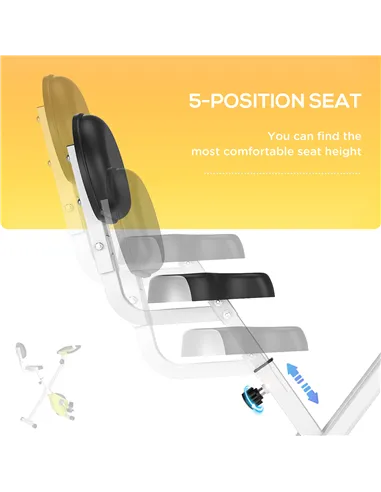 HOMCOM Folding Exercise Bike, Fitness Bicycle Indoor Trainer, 8-Level Magnetic Resistance Adjustable, with LCD Monitor, Pulse Se