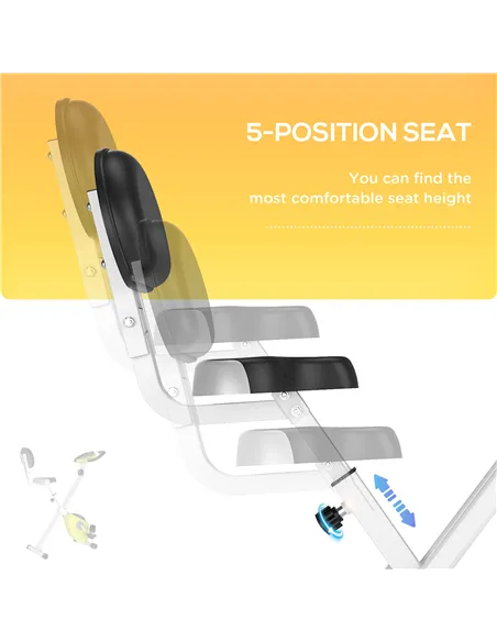 HOMCOM Folding Exercise Bike, Fitness Bicycle Indoor Trainer, 8-Level Magnetic Resistance Adjustable, with LCD Monitor, Pulse Se