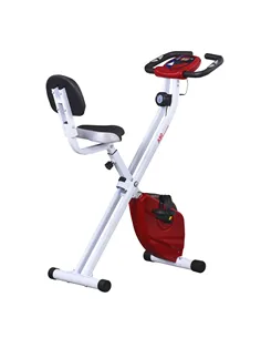 HOMCOM Folding Exercise Bike, Fitness Bicycle Indoor Trainer, 8-Level Magnetic Resistance Adjustable, with LCD Monitor, Pulse Se