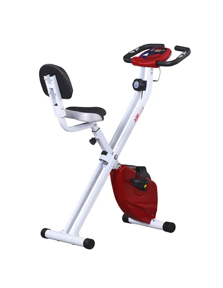 HOMCOM Folding Exercise Bike, Fitness Bicycle Indoor Trainer, 8-Level Magnetic Resistance Adjustable, with LCD Monitor, Pulse Se