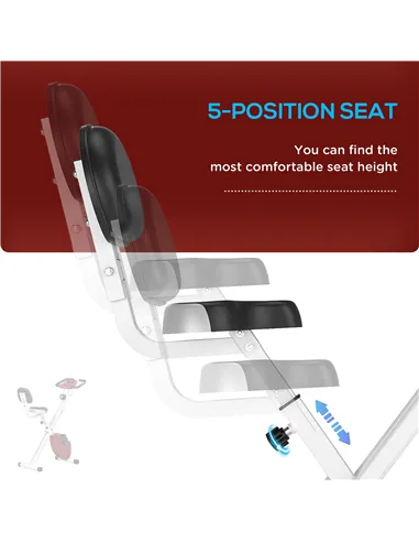 HOMCOM Folding Exercise Bike, Fitness Bicycle Indoor Trainer, 8-Level Magnetic Resistance Adjustable, with LCD Monitor, Pulse Se