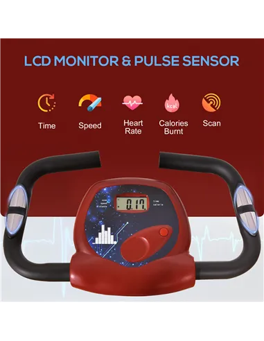 HOMCOM Folding Exercise Bike, Fitness Bicycle Indoor Trainer, 8-Level Magnetic Resistance Adjustable, with LCD Monitor, Pulse Se