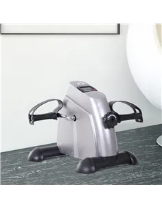 HOMCOM Mini Exercise Bike, Portable Pedal Exerciser, Under Desk Bike with LCD Display for Legs and Arms Training, Silver Tone 2