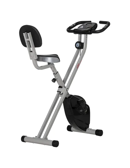 HOMCOM Folding Exercise Bike, Fitness Bicycle Indoor Trainer, 8-Level Magnetic Resistance Adjustable, with LCD Monitor, Pulse Se