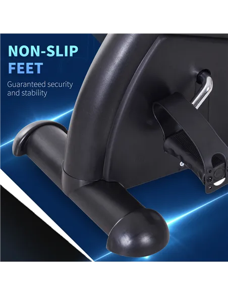 HOMCOM Mini Exercise Bike, Portable Pedal Exerciser, Under Desk Bike with LCD Display for Legs and Arms Training, Black