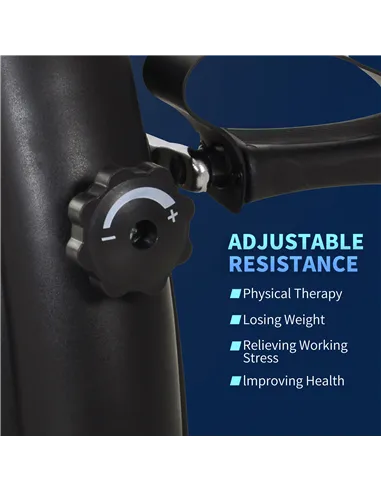 HOMCOM Mini Exercise Bike, Portable Pedal Exerciser, Under Desk Bike with LCD Display for Legs and Arms Training, Black