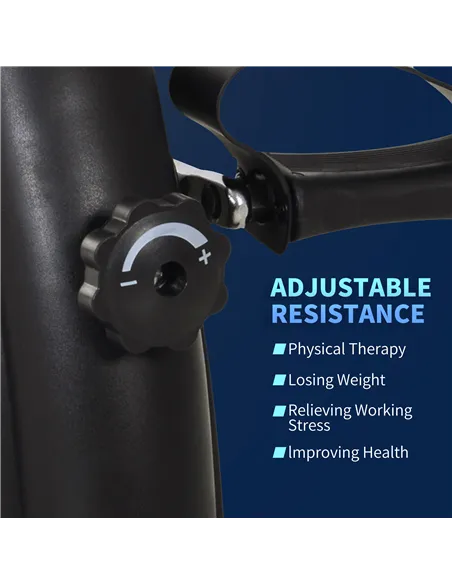 HOMCOM Mini Exercise Bike, Portable Pedal Exerciser, Under Desk Bike with LCD Display for Legs and Arms Training, Black