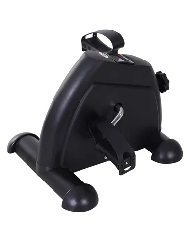 HOMCOM Mini Exercise Bike, Portable Pedal Exerciser, Under Desk Bike with LCD Display for Legs and Arms Training, Black