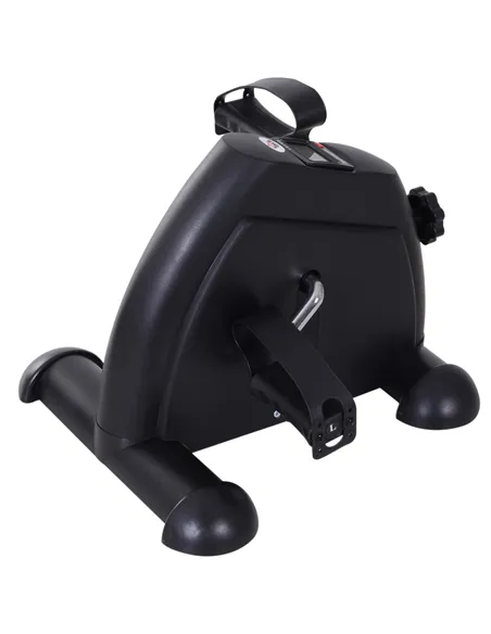 HOMCOM Mini Exercise Bike, Portable Pedal Exerciser, Under Desk Bike with LCD Display for Legs and Arms Training, Black