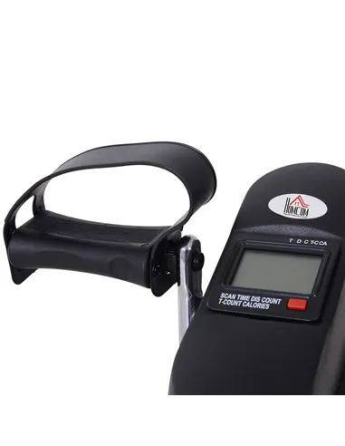 HOMCOM Mini Exercise Bike, Portable Pedal Exerciser, Under Desk Bike with LCD Display for Legs and Arms Training, Black