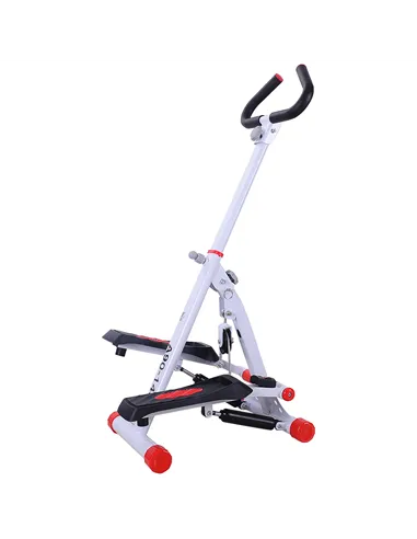HOMCOM Stepper w/ Handle Hand Grip Workout Fitness Machine For Fitness Aerobic Exercise Home Gym Red