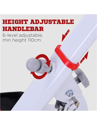 HOMCOM Stepper w/ Handle Hand Grip Workout Fitness Machine For Fitness Aerobic Exercise Home Gym Red