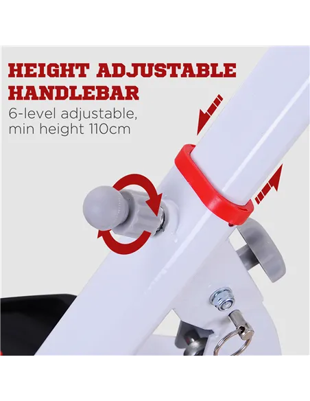HOMCOM Stepper w/ Handle Hand Grip Workout Fitness Machine For Fitness Aerobic Exercise Home Gym Red