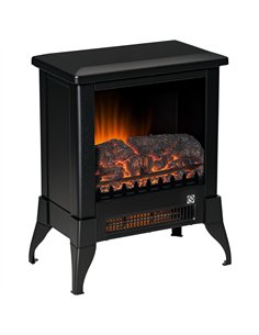 HOMCOM Electric Fireplace Stove, Free standing Fireplace Heater with Realistic Flame Effect, Adjustable Temperature and Overheat
