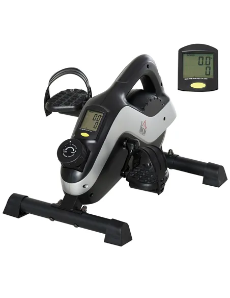 HOMCOM Portable Pedal Exerciser, Mini Exercise Bike with 8 Levels Magnetic Resistance and LCD Display, Cycle Leg Exerciser Sitti