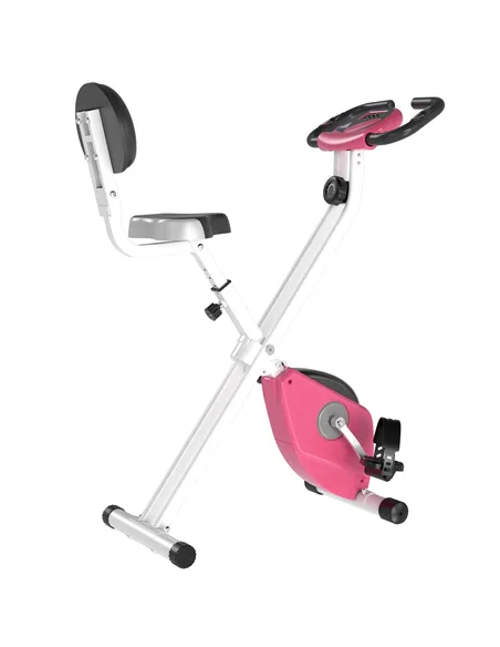 HOMCOM Folding Exercise Bike, Fitness Bicycle Indoor Trainer, 8-Level Magnetic Resistance Adjustable, with LCD Monitor, Pulse Se