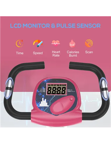 HOMCOM Folding Exercise Bike, Fitness Bicycle Indoor Trainer, 8-Level Magnetic Resistance Adjustable, with LCD Monitor, Pulse Se