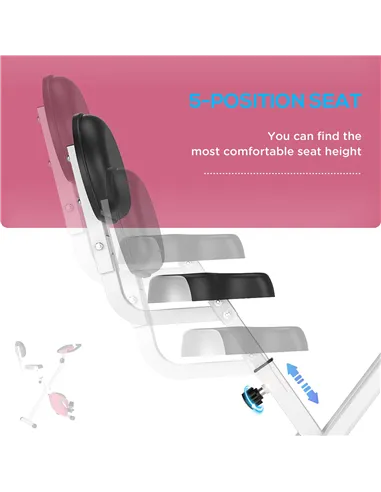 HOMCOM Folding Exercise Bike, Fitness Bicycle Indoor Trainer, 8-Level Magnetic Resistance Adjustable, with LCD Monitor, Pulse Se