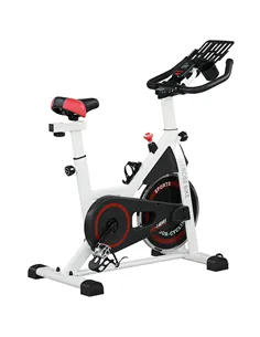 HOMCOM Exercise Bike, 8kg Flywheel Stationary Bike Indoor Cycling Machine with Adjustable Resistance Seat Handlebar, White