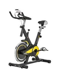 HOMCOM Upright Exercise Bike Indoor Training Cycling Machine Stationary Workout Bicycle with 10KG Flywheel and Adjustable Resist