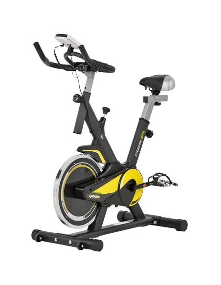 HOMCOM Upright Exercise Bike Indoor Training Cycling Machine Stationary Workout Bicycle with 10KG Flywheel and Adjustable Resist