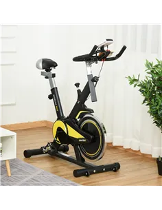 HOMCOM Upright Exercise Bike Indoor Training Cycling Machine Stationary Workout Bicycle with 10KG Flywheel and Adjustable Resist 2