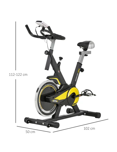 HOMCOM Upright Exercise Bike Indoor Training Cycling Machine Stationary Workout Bicycle with 10KG Flywheel and Adjustable Resist