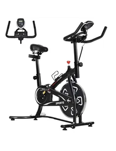 HOMCOM Indoor Stationary Exercise Bike 6kg Flywheel Fitness Cardio Workout Bke Trainer for Home Gym w/ Adjustable Resistance LCD