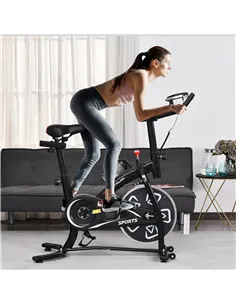HOMCOM Indoor Stationary Exercise Bike 6kg Flywheel Fitness Cardio Workout Bke Trainer for Home Gym w/ Adjustable Resistance LCD 2