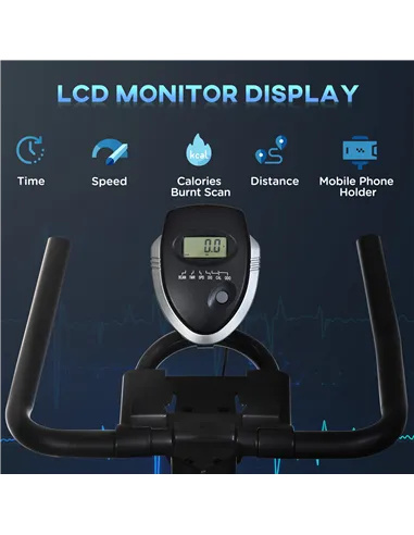 HOMCOM Indoor Stationary Exercise Bike 6kg Flywheel Fitness Cardio Workout Bke Trainer for Home Gym w/ Adjustable Resistance LCD