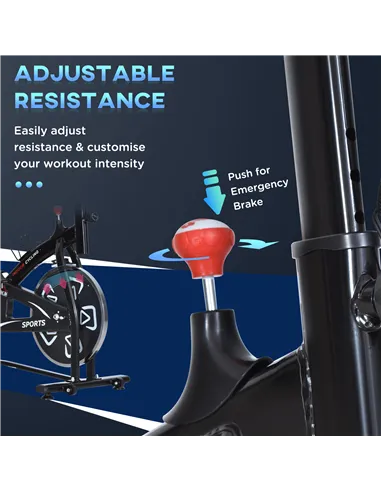 HOMCOM Indoor Stationary Exercise Bike 6kg Flywheel Fitness Cardio Workout Bke Trainer for Home Gym w/ Adjustable Resistance LCD