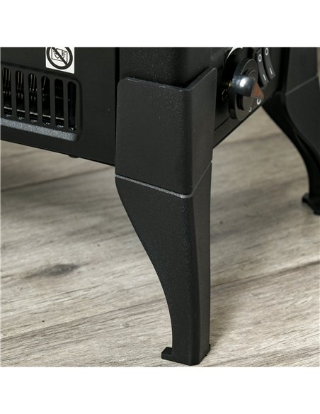 HOMCOM Electric Fireplace Stove, Free standing Fireplace Heater with Realistic Flame Effect, Adjustable Temperature and Overheat