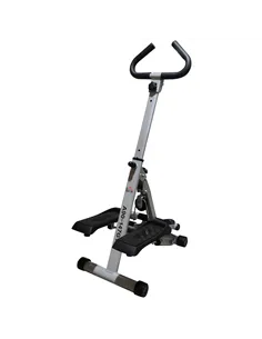HOMCOM Stepper w/ Handle Hand Grip Workout Fitness Machine For Fitness Aerobic Exercise Home Gym Grey