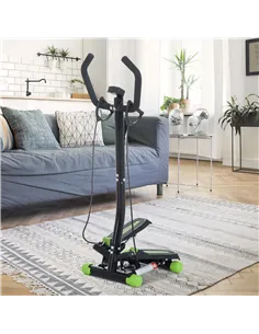 HOMCOM Twister Stepper, Step Machine w/ Resistance Bands, LCD Display and Handlebar, Steppers for Exercise Workout Home Gym Offi 2