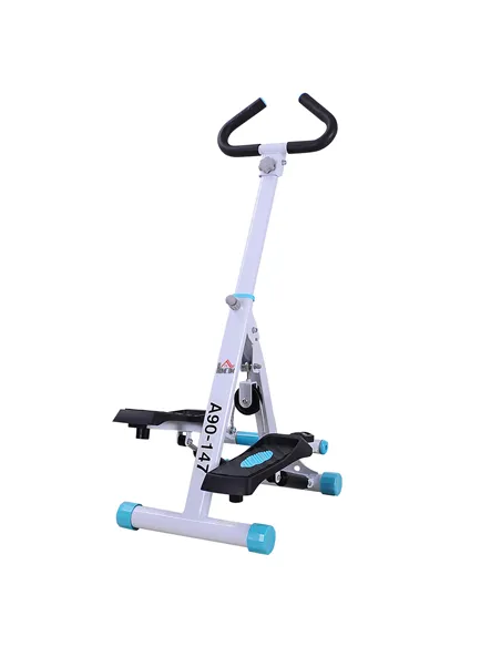 HOMCOM Stepper w/ Handle Hand Grip Workout Fitness Machine For Fitness Aerobic Exercise Home Gym White