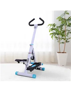 HOMCOM Stepper w/ Handle Hand Grip Workout Fitness Machine For Fitness Aerobic Exercise Home Gym White 2
