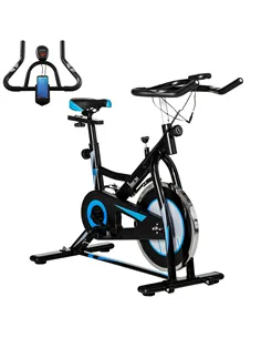 HOMCOM Stationary Exercise Bike, 8kg Flywheel Indoor Cycling Workout Fitness Bike, Adjustable Resistance Cardio Exercise Machine