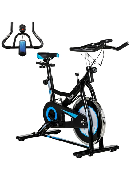 HOMCOM Stationary Exercise Bike, 8kg Flywheel Indoor Cycling Workout Fitness Bike, Adjustable Resistance Cardio Exercise Machine