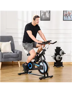 HOMCOM Stationary Exercise Bike, 8kg Flywheel Indoor Cycling Workout Fitness Bike, Adjustable Resistance Cardio Exercise Machine 2