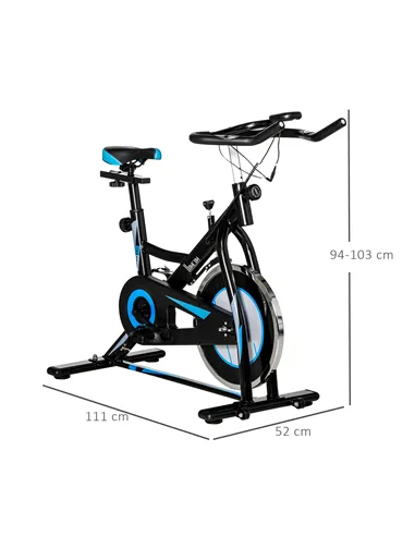 HOMCOM Stationary Exercise Bike, 8kg Flywheel Indoor Cycling Workout Fitness Bike, Adjustable Resistance Cardio Exercise Machine